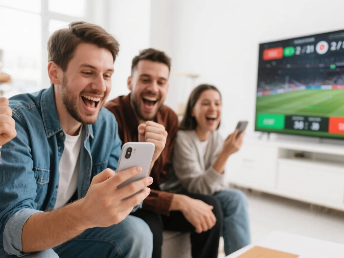 用户通过移动设备关注体育赛事